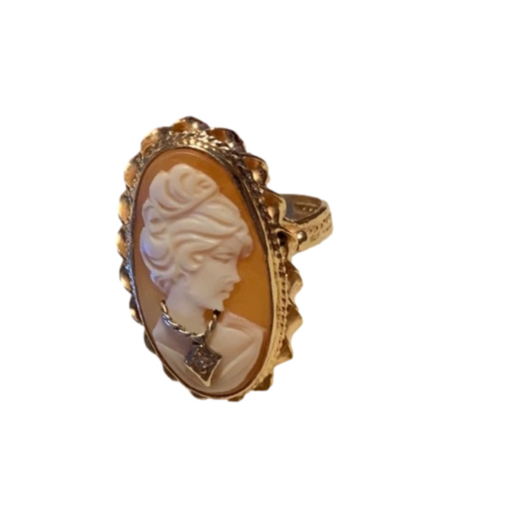 14k Gold DIAMOND CAMEO RING 6 - Picture 4 of 8